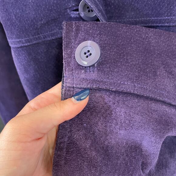 St Johns Bay Purple Suede Jacket Women’s XL Button Front Fall Winter Layering - Picture 11 of 16